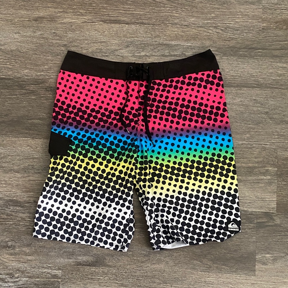 Quiksilver Black and White Polka Dot Shorts